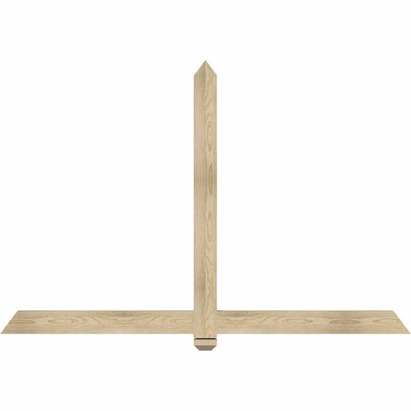 Ekena Millwork Eugene Rough Sawn Timber Gable Bracket, Douglas Fir, 72"W x 48"H x 2"D x 4"F, 16/12 Pitch GBW072X48X0204EUG00RDF - main